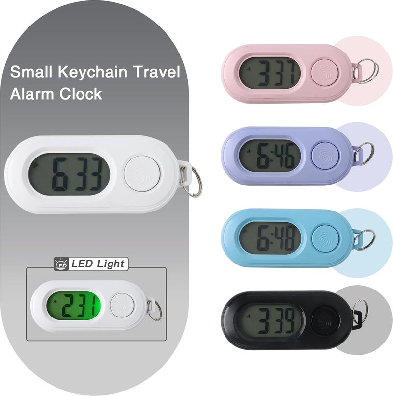 TOWON Small Glass Desk Whiteboard Dry-Erase Board with Clock, Small Travel Clock Keychain with Desk Notepad, Time Table Whiteboard for Desk Digital LED Light Display, 8x6 in with Accessories, Turquoise - Image 2